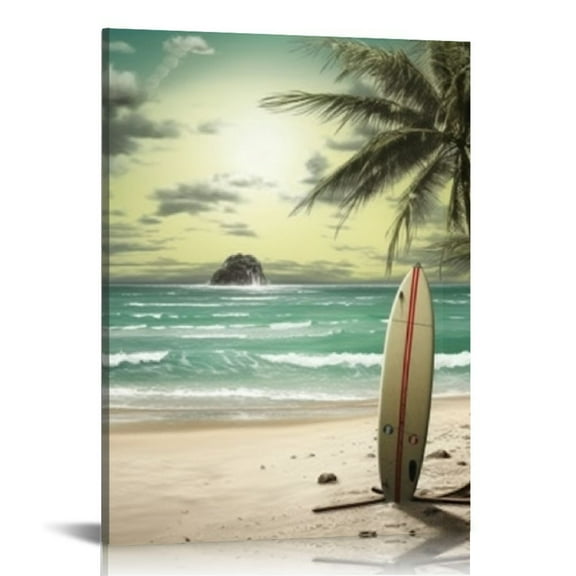 Pratyus Surfboard Theme Canvas Print Wall Art Home Decoration for Living Room Bedroom Office, Perfect Gift Ideas 12x16in