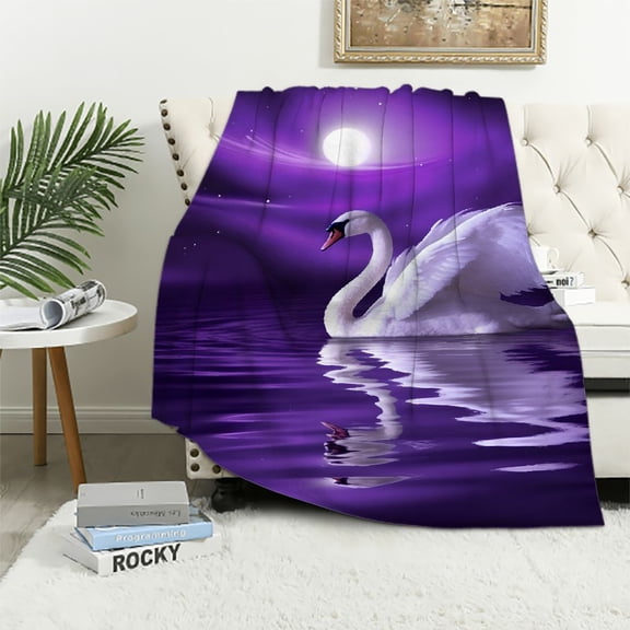 Pratyus Swan Water Magic Throw Blanket for Couch Sofa Bed All Seasons Lightweight Excellent Hand Feel Blanket 3 Sizes Available 50x60in