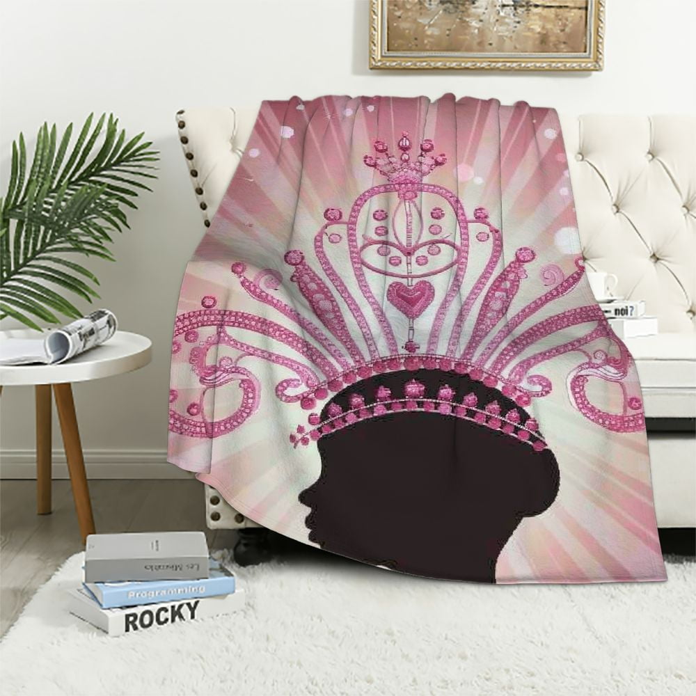 Pratyus Tiara Crown Starburst Print Flannel Soft Throw Blanket for All ...