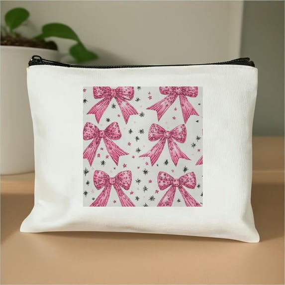 Pratyus Tote Bag Pink Love Cosmetic Bag Bows Stars Annabel Kidston Travel Essentials Women Ladies Accessories White
