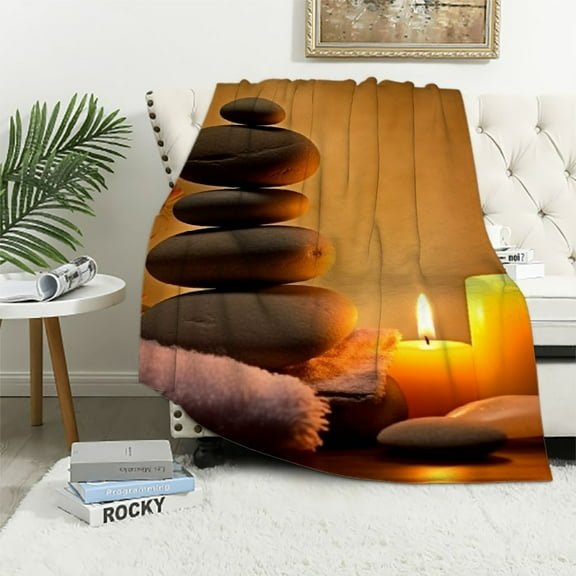 Pratyus Tranquility Print Blanket Super Soft Lightweight Flannel Blanket for All Seasons - Perfect Gift for All Occasions 40x50in