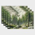 thumbnail image 1 of Pratyus Trees Rocks Linen Cloth Dining Table Placemats Set of 4, Ideal for Birthday Parties, Christmas, Restaurants, Buffets & Home Decoration 18x12in, 1 of 8