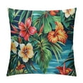 thumbnail image 1 of Pratyus Tropical Flowers and Leaves Print Pillow Covers for Couch, Breathable Square Pillow Case 1PC 18x18in, 1 of 5