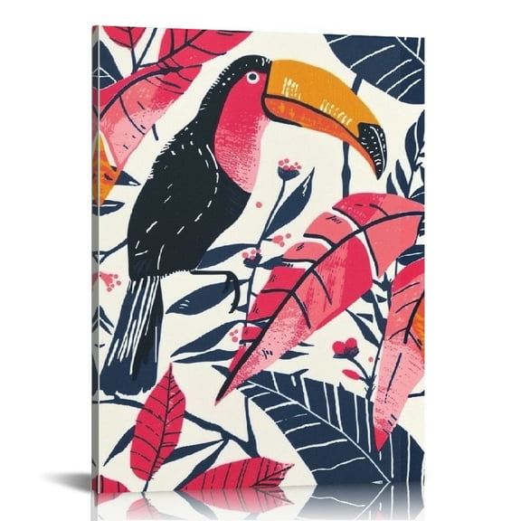 Pratyus Tropical Pattern Canvas Print Home Decoration Wall Art for Living Room, Bedroom, Office - Perfect Gift Idea 12x16in