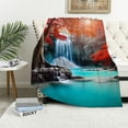 thumbnail image 1 of Pratyus Waterfall Tree Red Leaves Flannel Throw Blanket for Couch Sofa Bed All Seasons, Soft Plush Blanket  Excellent Hand Feel 40x50in, 1 of 6