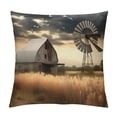 thumbnail image 1 of Pratyus Windmill Barn Grass Pillow Cushion Covers Square Design Spring Style Zipper Closure 1PC 20x20in, 1 of 5