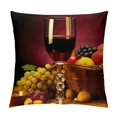 thumbnail image 1 of Pratyus Wine Fruit Still-Life Modern Farmhouse Rustic Decorative Pillow Covers 1PC, Short Plush, Breathable, Fade Resistant, Square Design, Zipper Closure 24x24in, 1 of 5