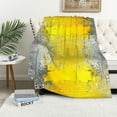 thumbnail image 1 of Pratyus Yellow Gray Abstract Flannel Throw Blanket for Couch Sofa Bed Home Decor All Seasons Super Soft Blanket 40x50in, 1 of 6