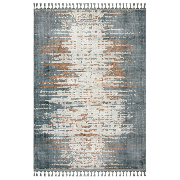 Pravallika Modern Grey Bamboo Area Rugs for Living Room Washable Rugs Boho Moroccan Area Rug Soft Neutral Geometric Bohemian Distressed Indoor Rug for Bedroom Dining Room Office Nonslip Rug