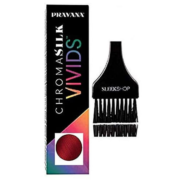 Pravana ChromaSilk VIVIDS Hair Color Shades with Silk & Keratin Amino Acids Dye (with Sleek Brush) Haircolor (Red)