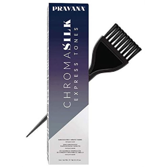Pravana Chromasilk EXPRESS TONES Ammonia-Free 5 Minute Toning DEMI-PERMANENT Hair Color Dye (w/Sleek Tint Brush) Cream Haircolor Chroma Silk Quick Toning (ASH)