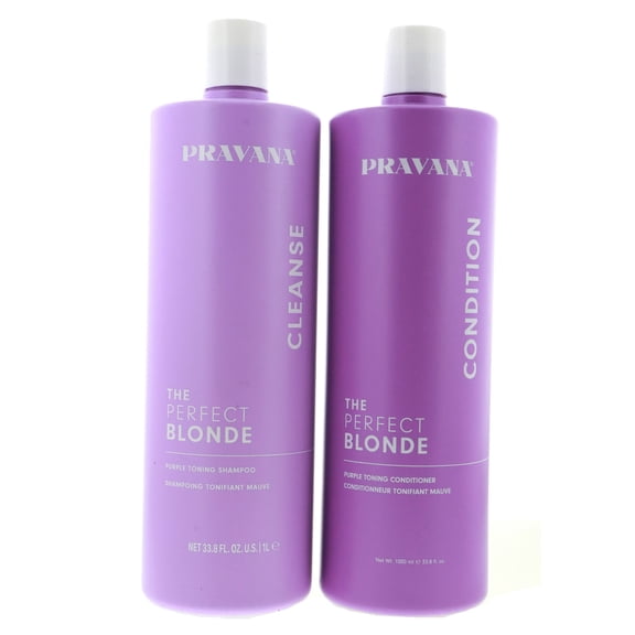 Pravana The Perfect Blonde Purple Toning Shampoo and Conditioner Set, 33.8 oz