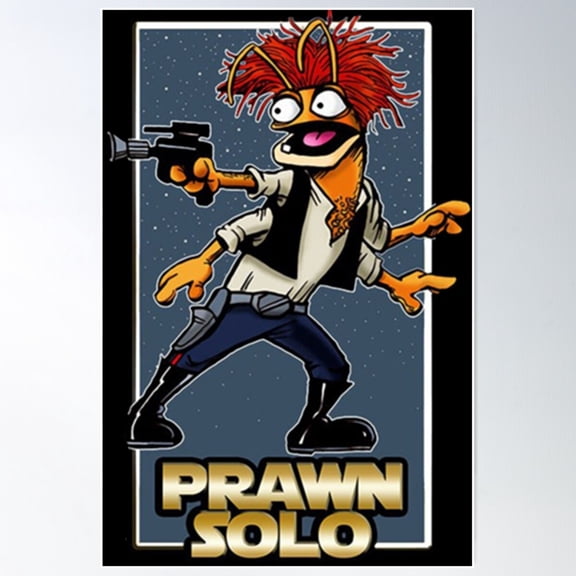 Prawn Solo Poster Wall Art, Modern Wall Decor For Living Room Bedroom, 8x12 UNFRAMED