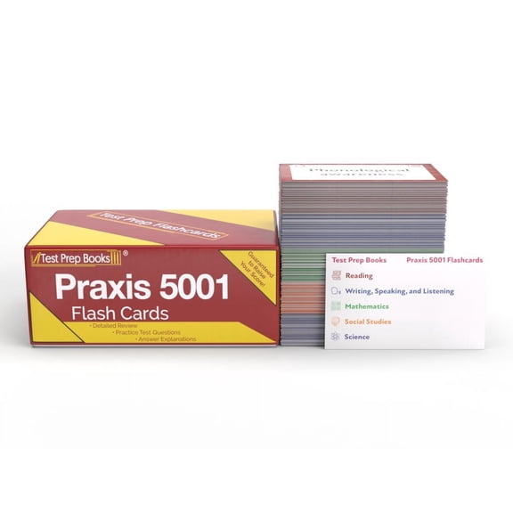 Praxis Elementary Education Multiple Subjects 5001 Study Cards: Praxis 5001 Prep 2024-2025 with Practice Test Questions [Full Color Cards]