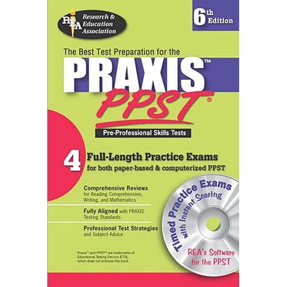 Pre-Owned Praxis I PPST W/ CD (Rea)-The Best Test Prep for Pre-Professional Skills Test [With CDROM]