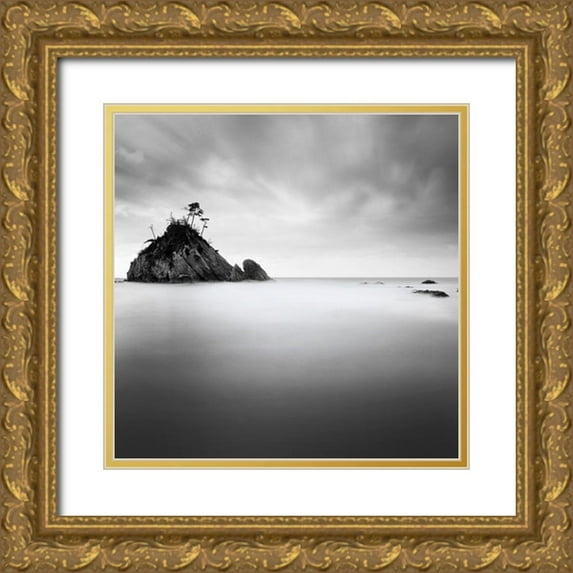 Praxis Studio 26x26 Gold Ornate Wood Framed with Double Matting Museum Art Print Titled - Rocky Island