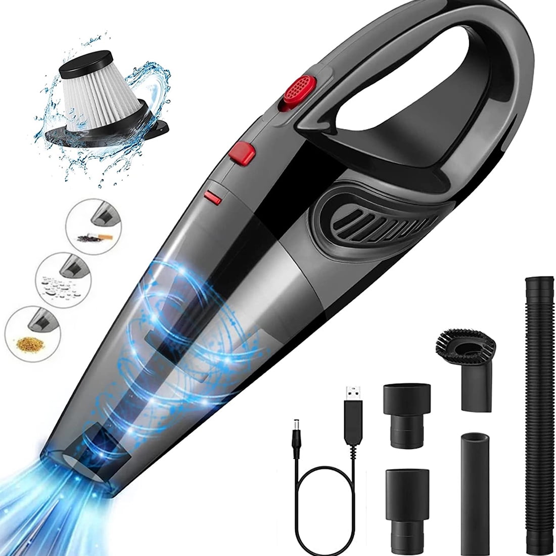 Praxo Handheld Vacuum Cordless, 6KPA Powerful Cyclonic Suction Vacuum