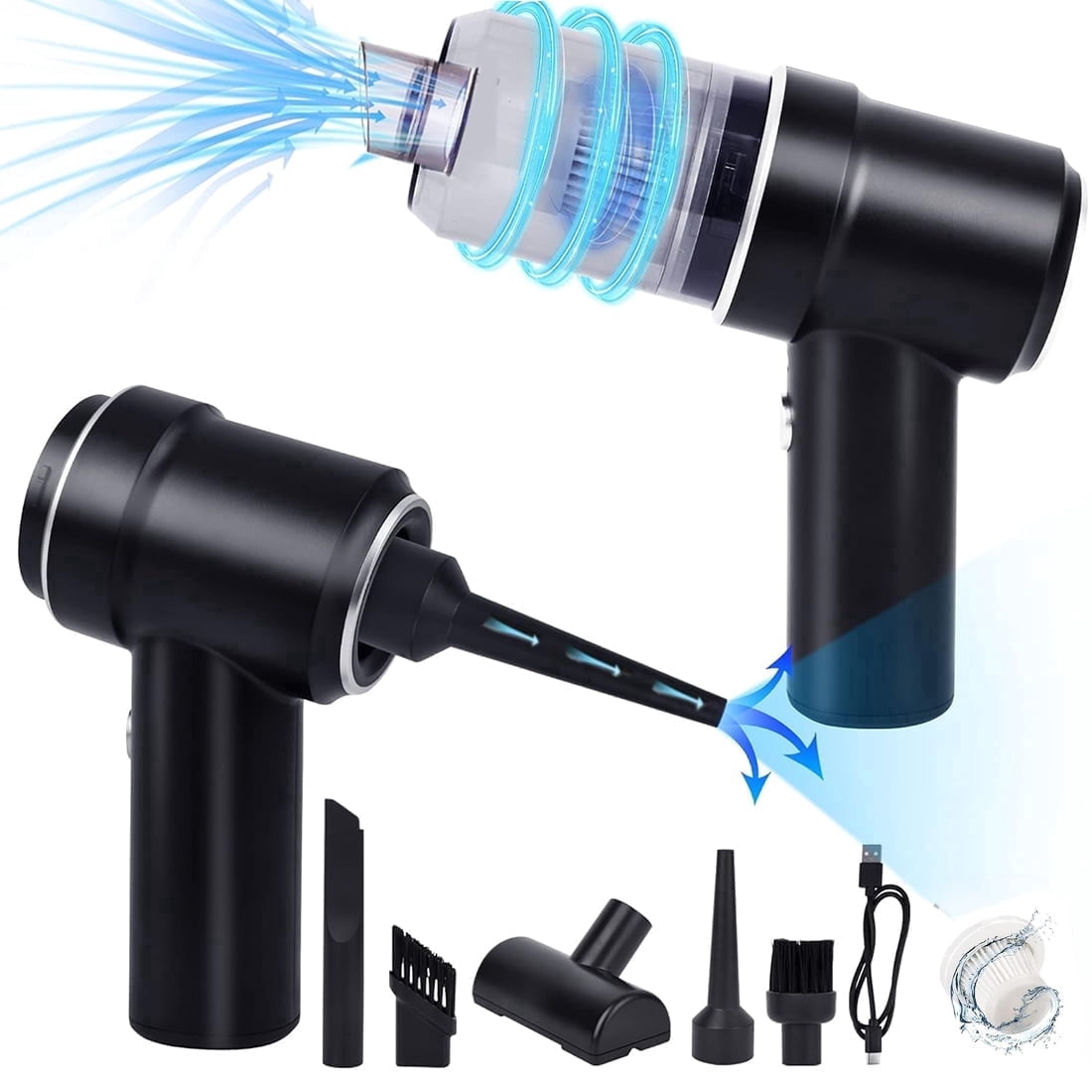 WXJHEOFD Handheld Vacuum Cordless, 8000PA Powerful Cyclonic Suction Vacuum Cleaner duster, Car Vacuum Cleaner High Power, Portable Quick Charge Hand Vacuum with Washable HEPA Filter for Car