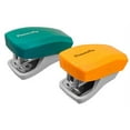 thumbnail image 1 of PraxxisPro Mini Staplers with Built-in Staple Removers, Staples 2 to 18 Sheets, Includes 2,000 Staples. Set of 2 (Orange & Green), 1 of 5