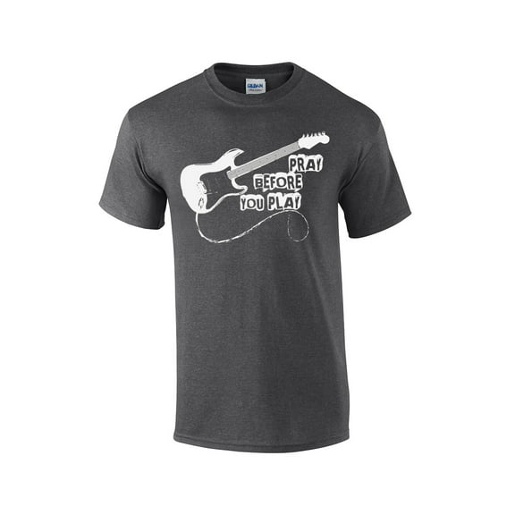 Pray Before You Play Christian Short Sleeve T-shirt-HeatherGray-Small