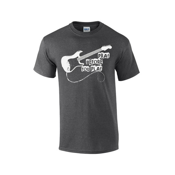 Pray Before You Play Christian Short Sleeve T-shirt-HeatherGray-XXXL