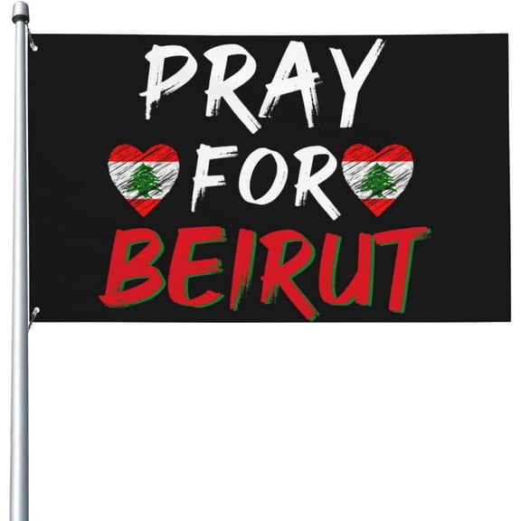 Pray For Beirut Flag 2x3 I Stand With Lebanon Beirut Flag Banner Allah Protect Beirut Flag Sign We Support Lebanon Flag Tapestry For Festival Party Holiday No Flagstand P11