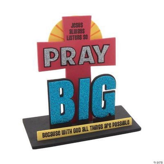 Pray Big Stand-Up Cross Craft Kit - Makes 12, Birthday, Craft Kits, 12 Pcs