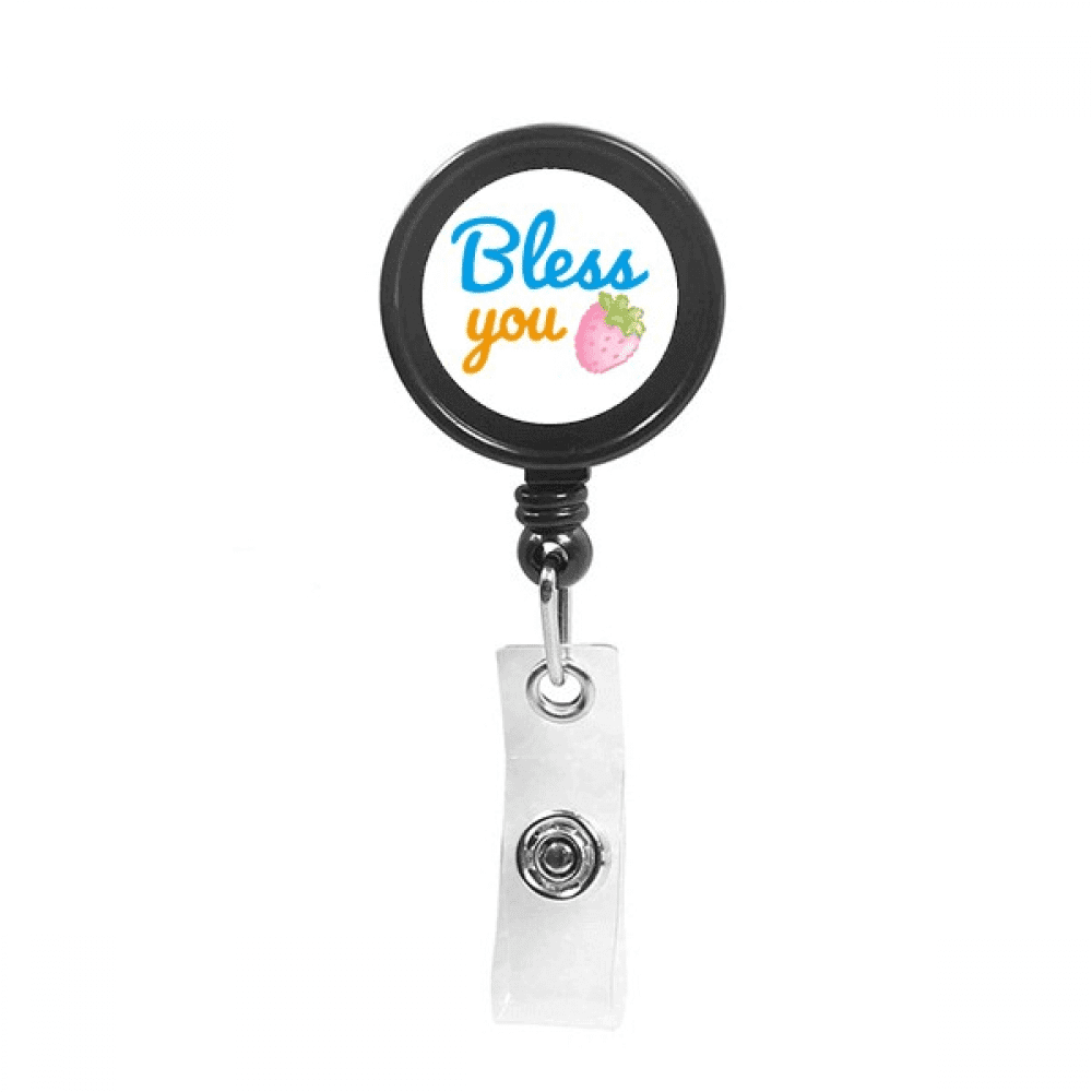 Pray Blessing Strawberry Latest Retractable Keychain Badge Holder ID Badge