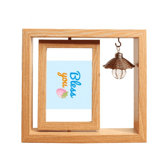 Pray Blessing Strawberry Latest Wooden Rotating Picture Photo Frame 4x6