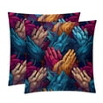 thumbnail image 1 of Pray Covers Set of 2 with Velvet Fabric and Unique Patterns for 16x16, 18x18, 20x20 Inch Throw Pillow Inserts, Throw Pillows, Throw Pillow - for Any Occasion, 1 of 6