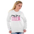 thumbnail image 1 of Pray For A Cure Breast Cancer Aware Women Crewneck Sweatshirt Brisco Brands S, 1 of 2