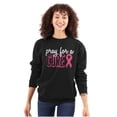 thumbnail image 1 of Pray For A Cure Breast Cancer Aware Women Plus Size Crewneck Sweatshirt Brisco Brands 4X, 1 of 5
