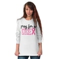 thumbnail image 1 of Pray For A Cure Breast Cancer Aware Women's Long Sleeve T Shirt Brisco Brands X, 1 of 2