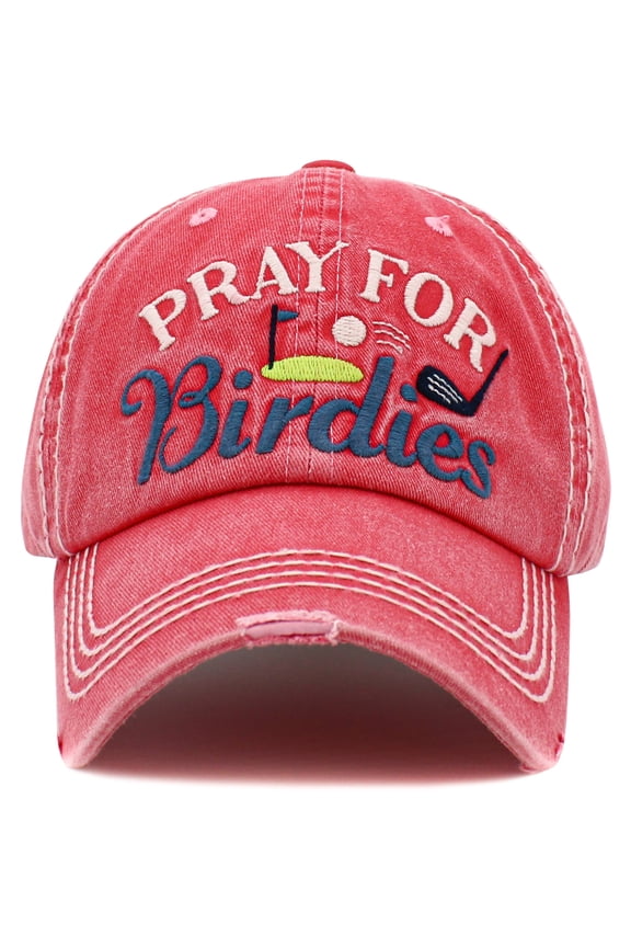 Pray For Birdies Distressed Vintage Washed Baseball Cap Women Golf
