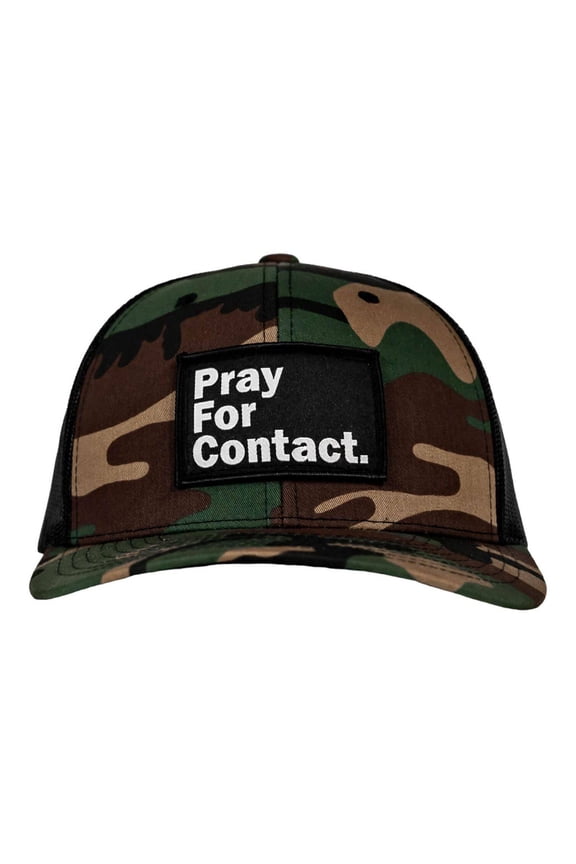 Pray For Contact Patch Snapback Hat Bdu Camo / Black