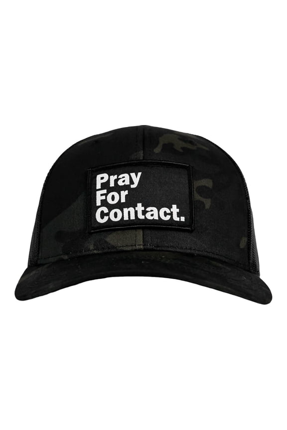 Pray For Contact Patch Snapback Hat Black Multicam / Black