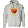 thumbnail image 1 of Pray For Los Angeles Tee - California Heart Retro Unisex Hooded Sweatshirt (Ash, Large), 1 of 1
