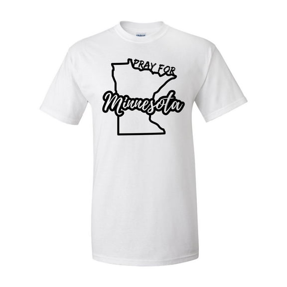 Pray For Minnesota Unisex Adult Short Sleeve T-shirt-White-large