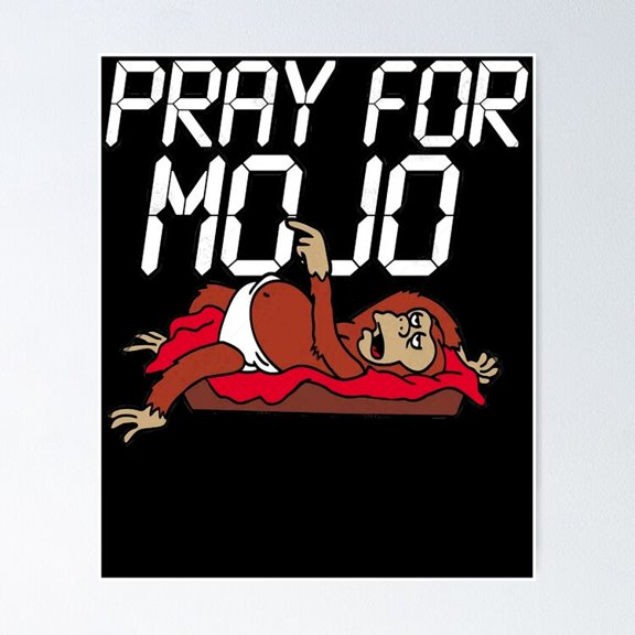Pray For Mojo Homer Simpson Helper Monkey Helpless Comedy Quote Wall Decor, Unframed Poster