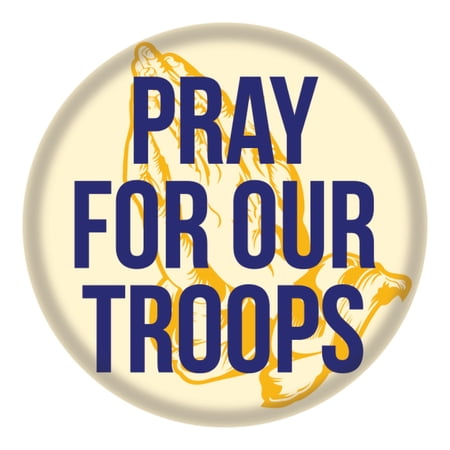Pray For Our Troops Circle Button with Magnetic Badge Back