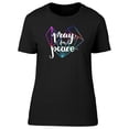 thumbnail image 1 of Pray For Peace Colorful Quote T-Shirt Women -Image by Shutterstock, Female Medium, 1 of 2