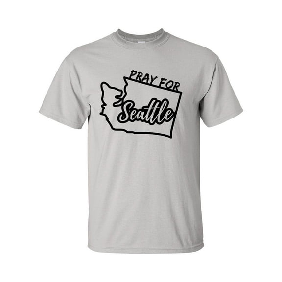 Pray For Seattle Unisex Adult Short Sleeve T-shirt-Ice Grey-xl
