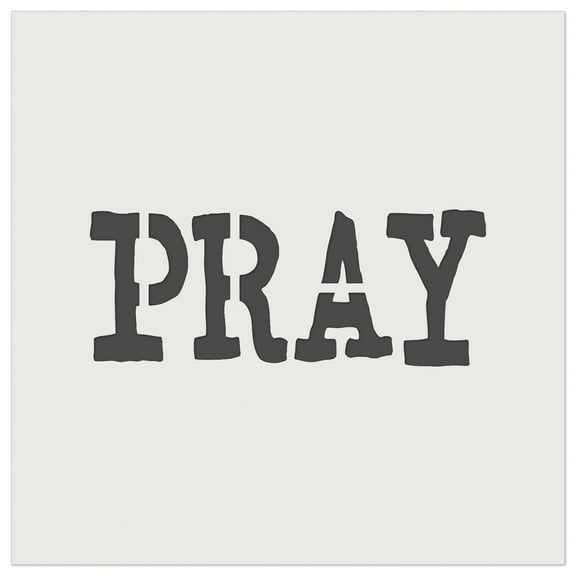 Pray Fun Text DIY Cookie Wall Craft Stencil - 7.0 Inch