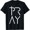 thumbnail image 1 of Pray God Jesus Christ Faith Prayer Religious Christian Gift T-ShirtMen's and women's gift, black and white T-shirt, size: Extra large S-4XL, 1 of 4