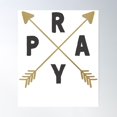 thumbnail image 1 of Pray Gold Crossed Arrows Poster Wall Art, Modern Wall Decor For Living Room Bedroom, 24x36 UNFRAMED, 1 of 3