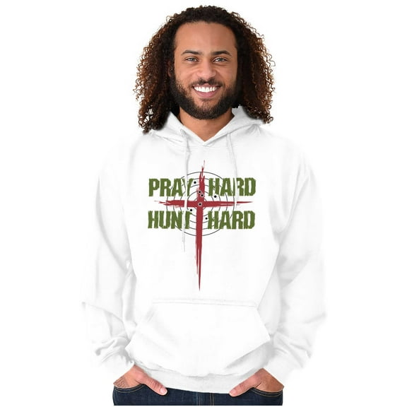 Pray Hard Hunt Deer Christian Hunter Hoodie Sweatshirt Women Men Brisco Brands L