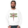 thumbnail image 1 of Pray Hard Hunt Deer Christian Hunter Unisex Plus Fleece Graphic Sweatshirt Brisco Brands 3X, 1 of 5