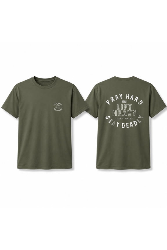 Pray Hard Lift Heavy Stay Dead Graphic T-Shirt, Unisex Classic Fit Cotton Tee