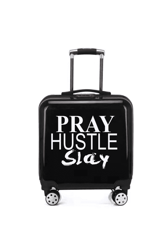 Compact Couture Carry-On Hard Shell Luggage Bag - Black - 18" x 16" x 8"