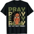 thumbnail image 1 of Pray On It Graphic Tee Christian Women Design Locd Inspiration Vintage Cotton T-Shirt Black S-5XL, 1 of 5